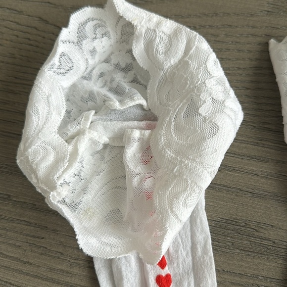 Lot of 3 pair of hosiery items. Ankle stockings and a pair of thigh highs. Small - Picture 3 of 7